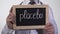Placebo written on blackboard in therapist hands, experimental medical treatment