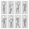 Placeholder Avatar Set Vector. Profile Gray Picture. Full Length Portrait. Man, Woman Face Photo. Businessman, Business