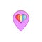 Placeholder, location, pride icon. Element of color world pride day icon. Premium quality graphic design icon. Signs and symbols