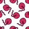Placenta seamless doodle pattern, vector illustration