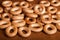 Placer bagels on wooden with shallow depth of field