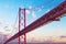 Places of interest in Lisbon, Portugal. Bridge of April 25