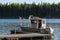 PLACID LAKE, MONTANA/USA - SEPTEMBER 20 : Boat on Placid Lake in