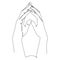 Placing your hands in a steeple gesture show domination to others signals single continuous line drawing. Hand drawn style design