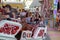 Plaerrer, Augsburg Germany, APRIL 22, 2019: young families enjoying their time with kids in a carnival ride