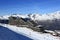 Plagne Aime 2000, Winter landscape in the ski resort of La Plagne, France