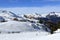 Plagne Aime 2000, Winter landscape in the ski resort of La Plagne, France
