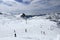 Plagne Centre, Winter landscape in the ski resort of La Plagne, France