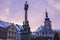 Plague column and city hall in Loket