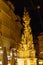 The Plague Column on Graben street 1679 at night, Vienna, Aust
