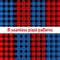 Plaid and Buffalo Check Patterns. Red, Black, Beige Plaid, Tartan and Gingham Patterns