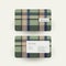 Plaid design business card template in green