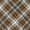 Plaid pattern in black, gold, white. Seamless herringbone textured dark contrast Scottish tartan check plaid for autumn design.