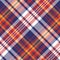 Plaid pattern in blue, red, orange, white. Seamless colorful tartan check plaid for skirt, flannel shirt.