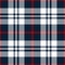 Plaid pattern classic in navy blue, red, white. Seamless herringbone textured tartan check graphic vector for flannel shirt, throw