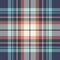 Plaid pattern colorful in blue, orange, yellow, turquoise, off white. Seamless multicolored large tartan check graphic for flannel