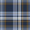 Plaid pattern in dusty blue, faded navy and brown.