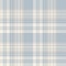 Plaid pattern for flannel shirt in blue and beige. Seamless light soft cashmere tartan check vector background for shirt, scarf.