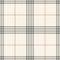 Plaid pattern in grey and beige. Herringbone textured seamless tartan vector background for flannel shirt, scarf, blanket, throw.