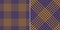Plaid pattern houndstooth check in purple and gold. Seamless dark dog tooth graphic vector background for dress, scarf, jacket.