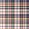 Plaid pattern multicolored vector in blue, orange, turquoise, yellow, white. Seamless colorful herringbone check plaid.