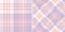 Plaid pattern in pastel lilac purple, pink, white for scarf, blanket, duvet cover, throw, poncho.