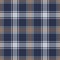 Plaid pattern seamless in blue, soft yellow, white. Houndstooth textured tartan check graphic texture for spring summer flannel.
