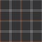 Plaid pattern seamless in dark grey and orange. Houndstooth textured tartan check graphic texture for autumn winter flannel shirt.