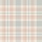 Plaid pattern seamless in grey, pink, beige. Soft geometric ombre tartan check graphic vector for scarf, flannel shirt, blanket.