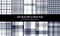 Plaid pattern set in navy blue, grey white. Seamless neutral tartan check graphics for flannel shirt, blanket, duvet cover, throw.