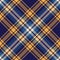 Plaid pattern tartan check in yellow, navy blue, beige. Classic herringbone dark plaid vector graphic for flannel shirt, scarf.