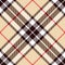 Plaid pattern Thomson tartan in beige, red, white, brown. Seamless diagonal Scottish tartan check vector for spring.