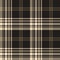 Plaid pattern vector in brown, gold and beige. Seamless dark asymmetric tartan check plaid graphic texture for flannel shirt.