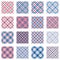 Plaid patterns collection, pink and blue shades