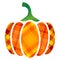 Plaid Pumpkin in applique or patchwork style. Plaid Pumpkin for Halloween and Thanksgiving decorative design.