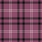 Plaid seamless pattern in pink. Check fabric texture. Vector textile print