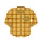 Plaid shirt clothes brown isolated on white background, clothes pattern plaid flat simple, clip art of clothing chequered long