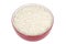Plain Basmati White Uncooked Rice Served in Red and White Bowl or Dish