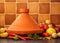 Plain Clay Moroccan Tagine With Vegetables