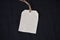 Plain clothing tag mockup on black background