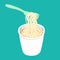 Plain instant noodle white cup