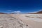 The plain between the Laguna Verde and the Laguna Blanca, Bolivia. Desert landscape of the Andean highlands of Bolivia