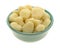 Plain potato gnocchi in a green bowl