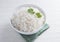 Plain rice in round bowl