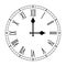 Plain Roman Numeral Clock Face on White