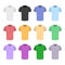 Plain T-shirt Color Template Set in Flat Design