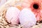 Plain undecorated Easter eggs in a nest