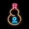 plain wooden guitar neon glow icon illustration