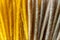 Plain and yellow color dyed of dry Pennisetum grass flower.