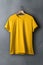 Plain yellow tshirt mockup design, front view. Generative AI.